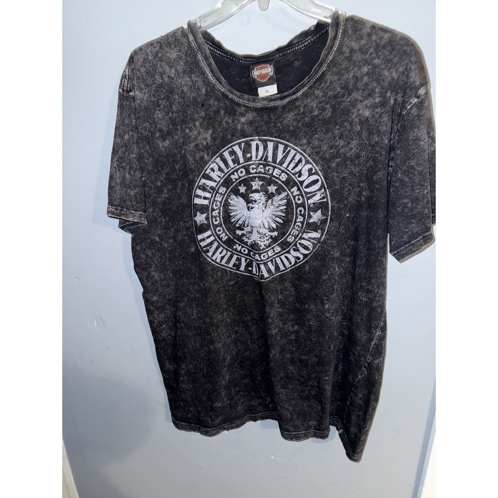 Harley-Davidson "No Cages" short-sleeve t-shirt‎ in a stone-washed Gray XL